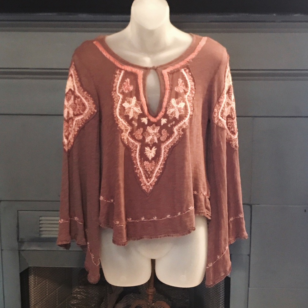 Free People bell sleeve top