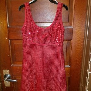 Short red sequin Prom dress