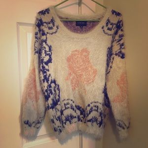 Anthropologie rare brand fuzzy sweater