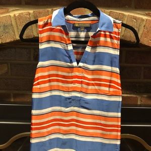 EUC blue and red striped tank