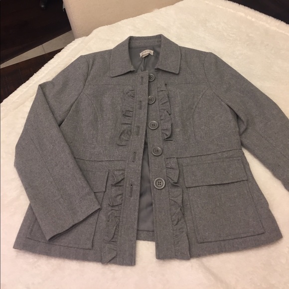 LOFT Jackets & Blazers - Ann Taylor LOFT Peacoat. Fitted & ruffle detail.