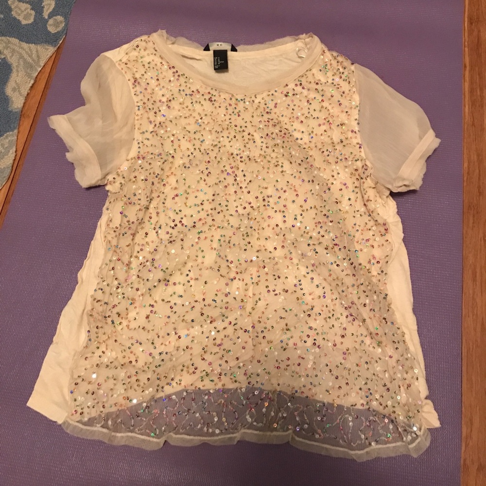 Short sleeve sequin shirt