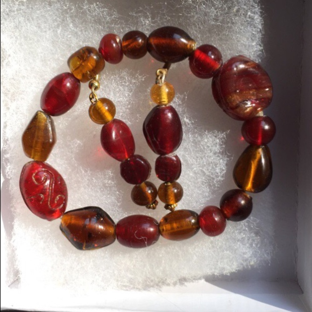 Boho Auburn Bracelet & Earrings Set