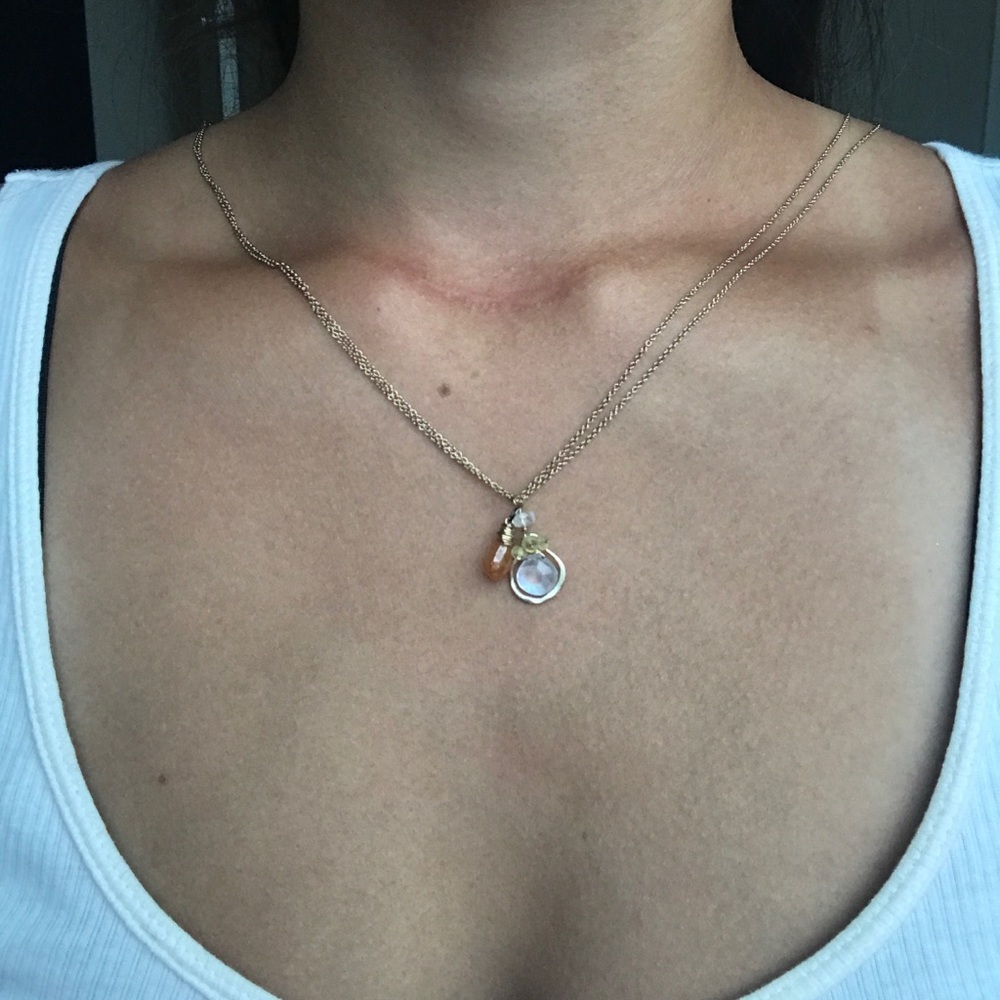 Beautiful gold chain charm necklace