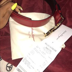 Red reversible Ferragamo belt men’s