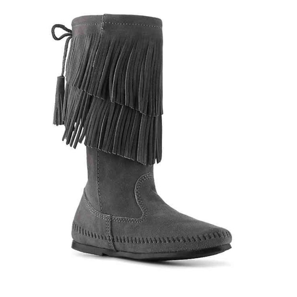 Calf hi 2 layer Minnetonka Western fringe boot