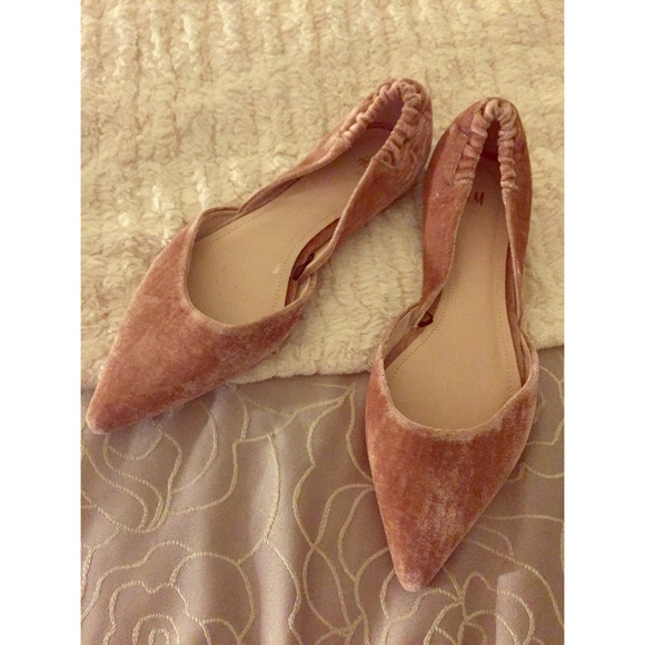 velvet pointed flats