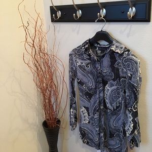Patterned shear long blouse