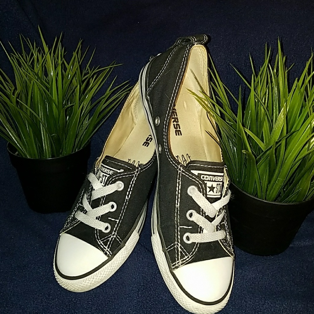 Black slip on converse. Lightly used