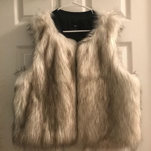 Mossimo White Fur Vest