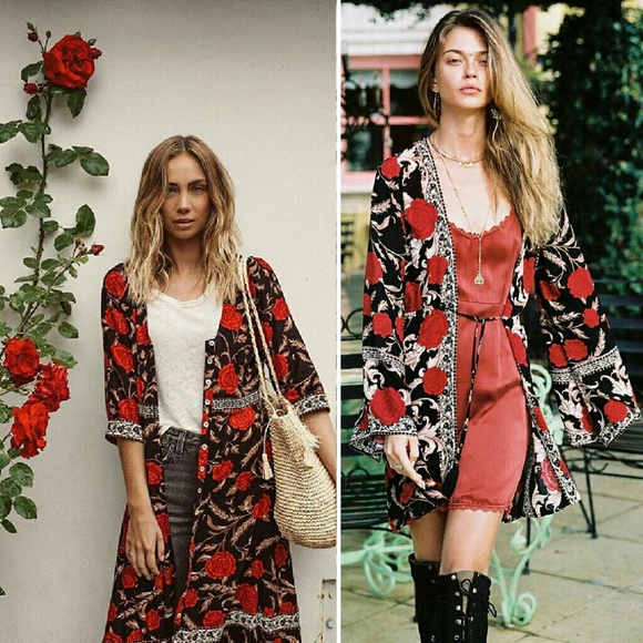 New arnhem carolina rose kimono midnight dress M