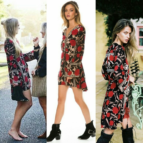 New arnhem carolina rose kimono midnight dress M