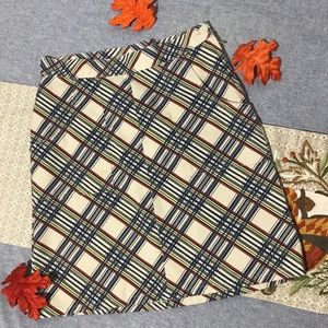 Roxy A-line twill plaid skirt with square pockets