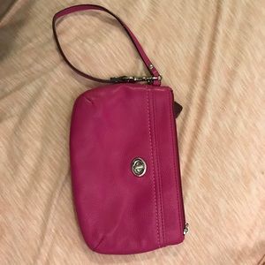 Hot pink coach wristlet