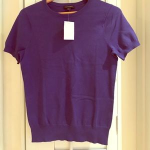 LandsEnds purple short sleeve sweater .