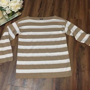 >>5 for $25>> J Crew Gold & White Sweater - #076