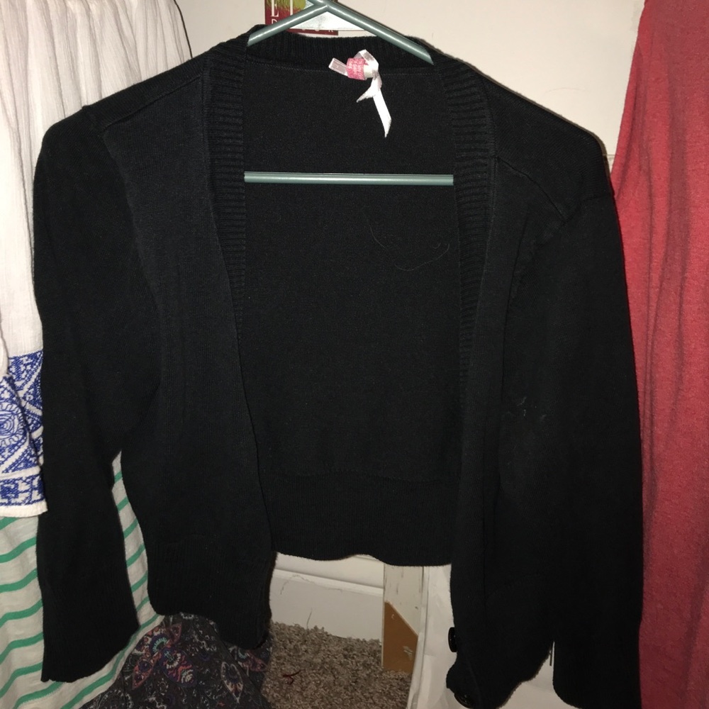 Cropped black Vanity Cardigan