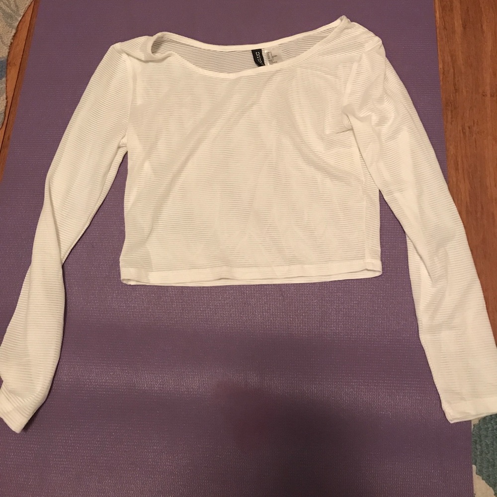 White long sleeve crop top