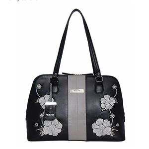 Kenneth Cole Satchel with flower embroidery