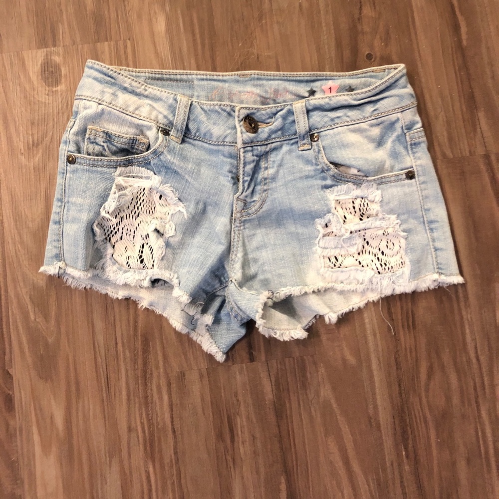 Ripped jean shorts sz 1