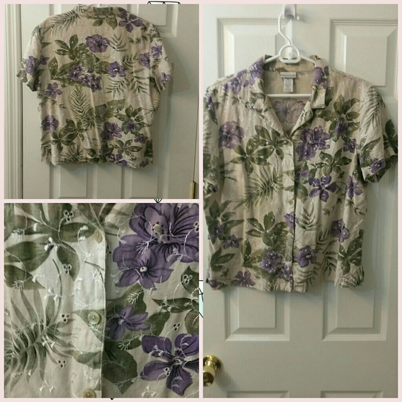 beautiful Fashion Bug multi colored flower blouse - Picture 1 of 1
