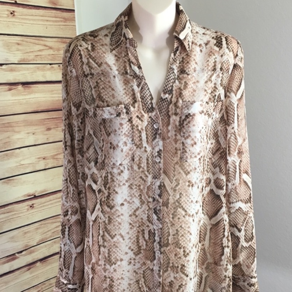 Express Snake Print Portofino Blouse