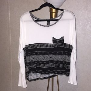 END OF YEAR SALE  Long sleeve off shoulder with pocket shirt small