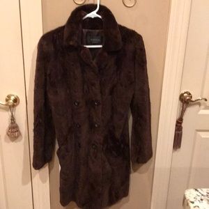 Chocolate brown sheared mink.  Real fur