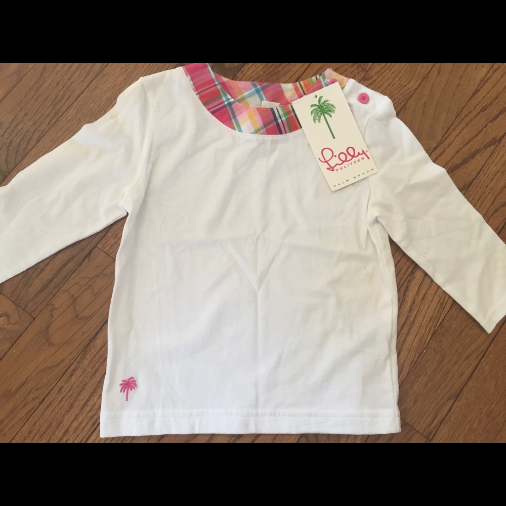 NWT Lilly Pulitzer Top with Plaid Neckline