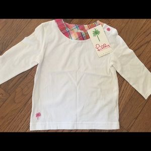 NWT Lilly Pulitzer Top with Plaid Neckline