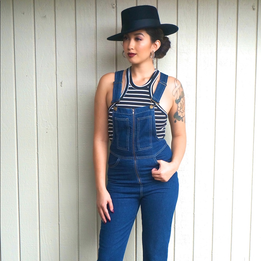 Flared Out Denim Overalls