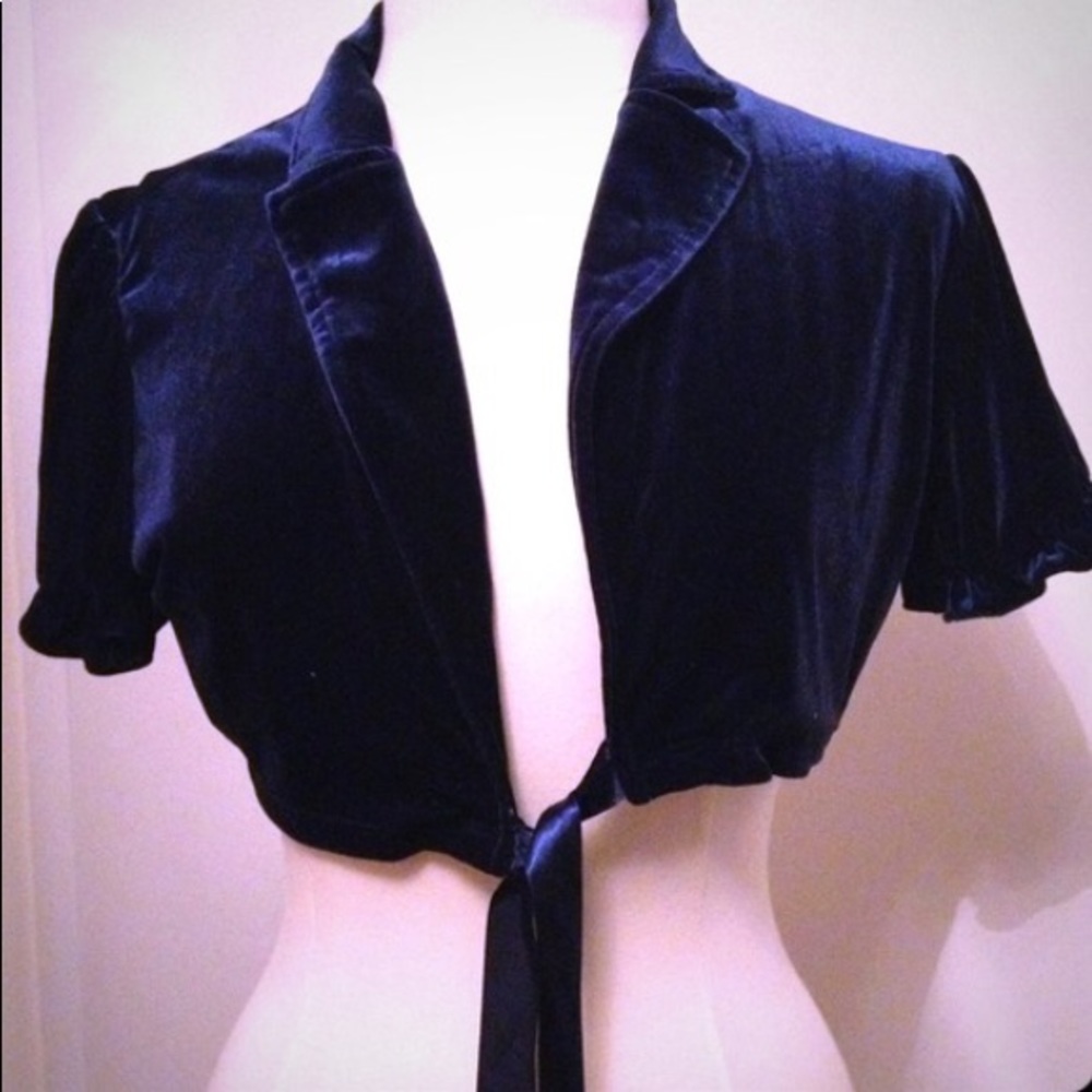 Blue Velvet Bolero size Juniors L