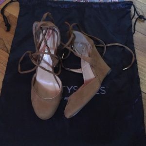 Tan Taryn Vegan Suede Lace heals by Guilty Soles