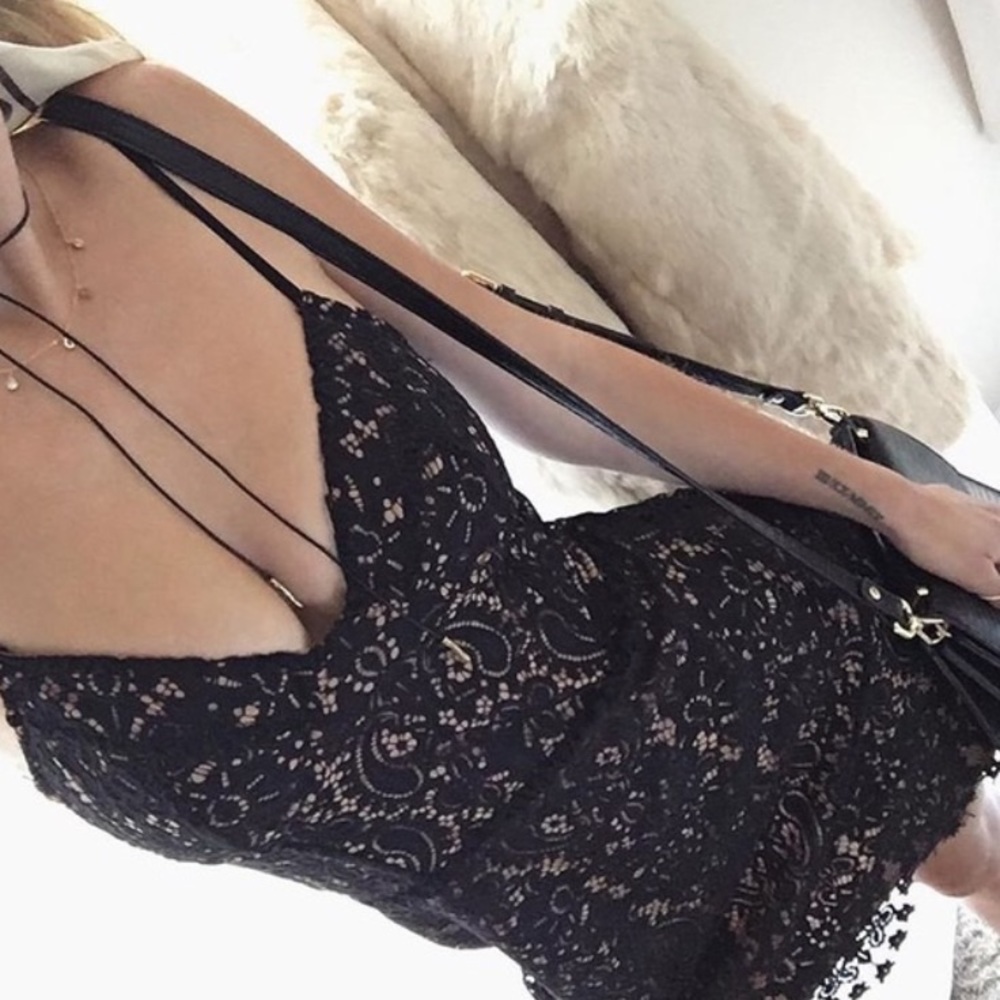 For Love & Lemons black vika mini dress