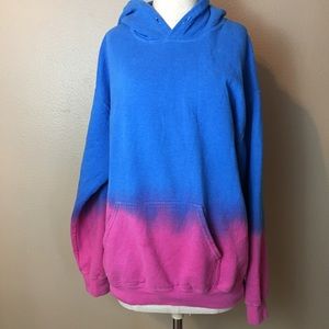 Women's forever 21 blue and pink tie dye hoodie M