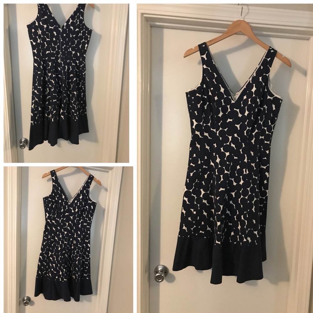 Blue polka dot retro dress