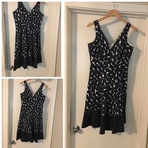 Blue polka dot retro dress
