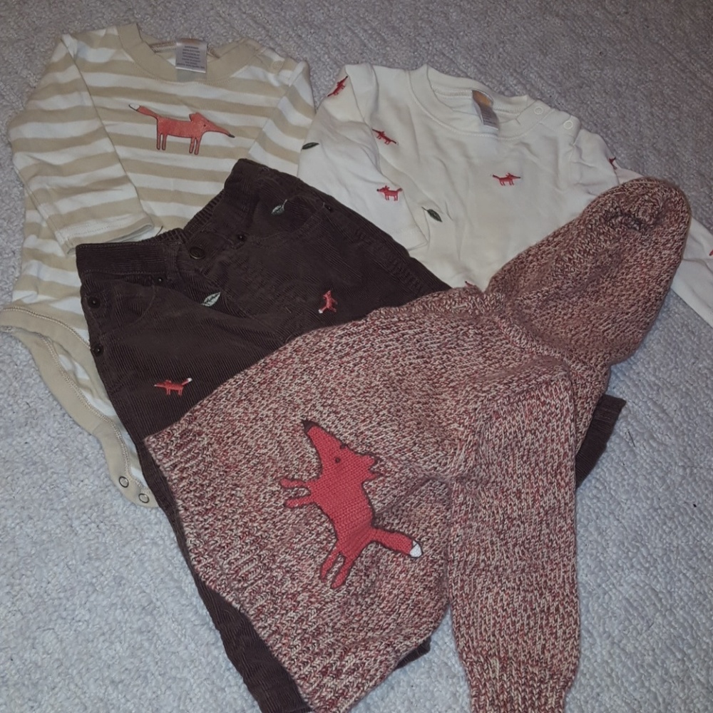 Gymboree fox set size 6 to 12 months