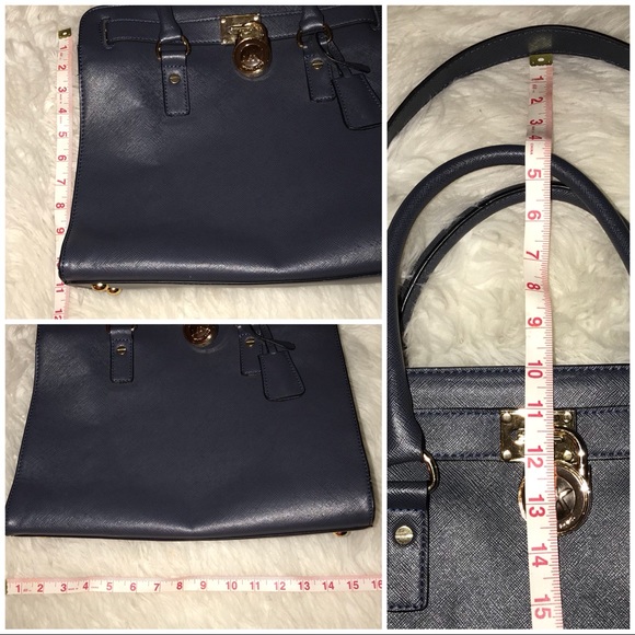 🚫SOLD🚫 Michael Kors Navy/Gold Large Hamilton Bag - Picture 6 of 8