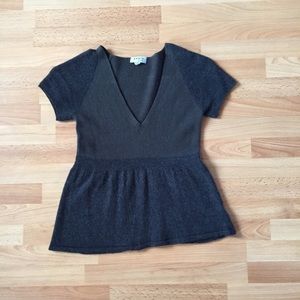 Akris Punto Short Sleeve V-neck Sweater