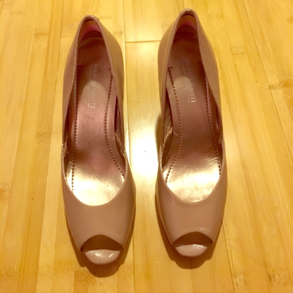 Marco Santi Nude Peep Toe Wedge