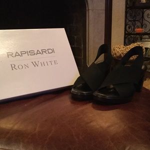 Rapisardi Ron White, black strap heels, size 40