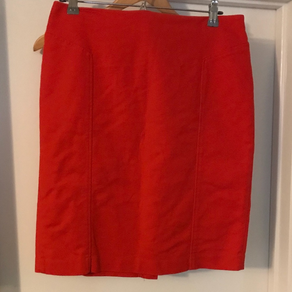 Red high waist pencil skirt
