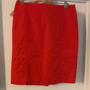 Red high waist pencil skirt