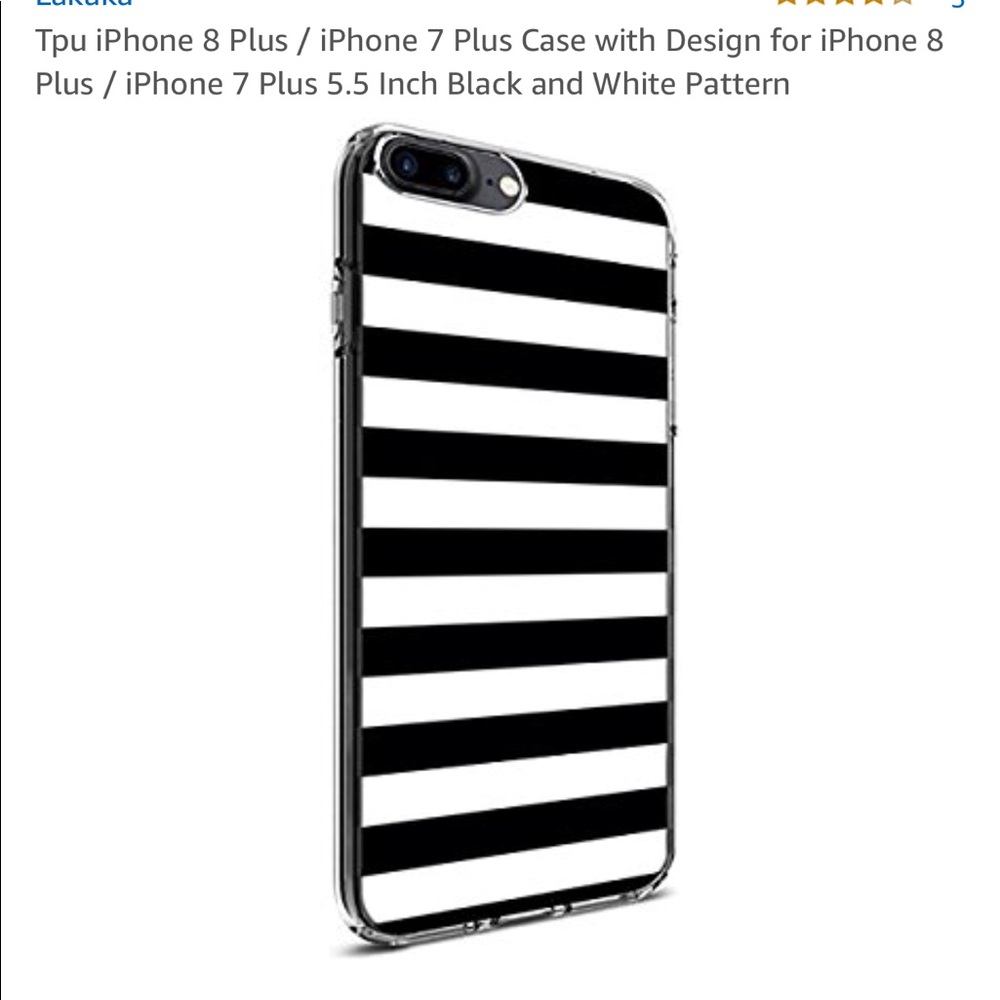 NWOT iPhone 7 Plus/iPhone 8 Plus Black/White Case