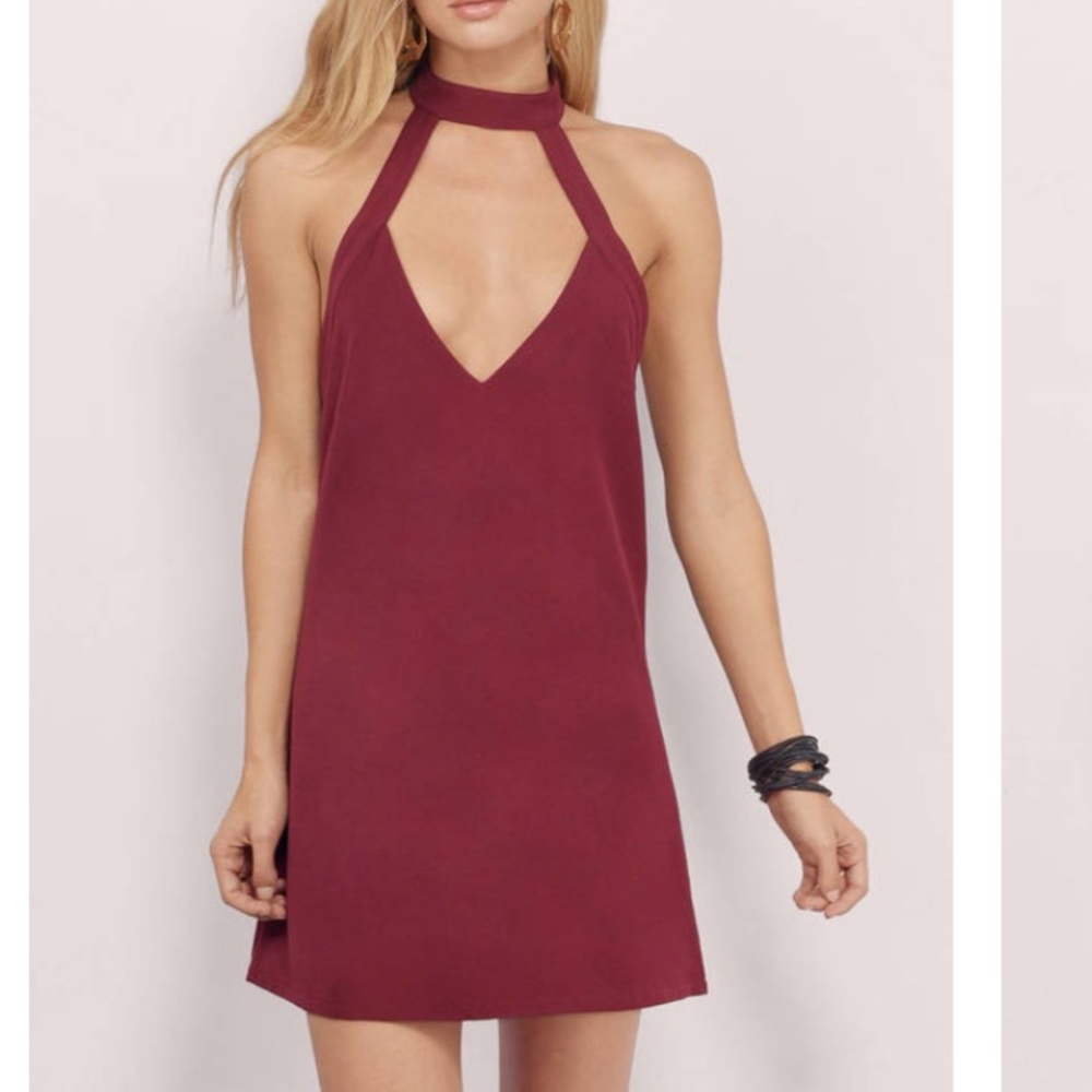 Tobi- Wine shift dress