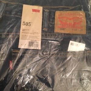 New Men’s Levi’s 505 Straight Leg Blue Jeans 38/30