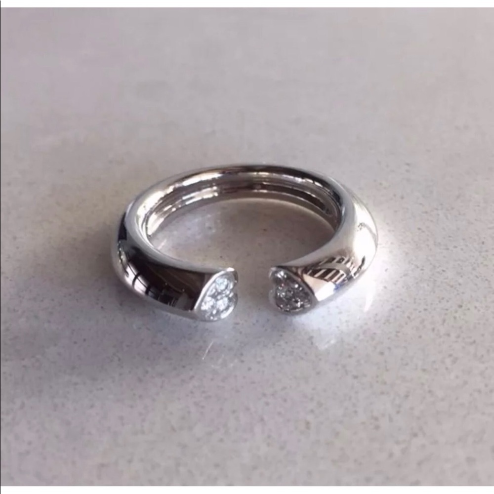 Open heart diamond Tiffany ring