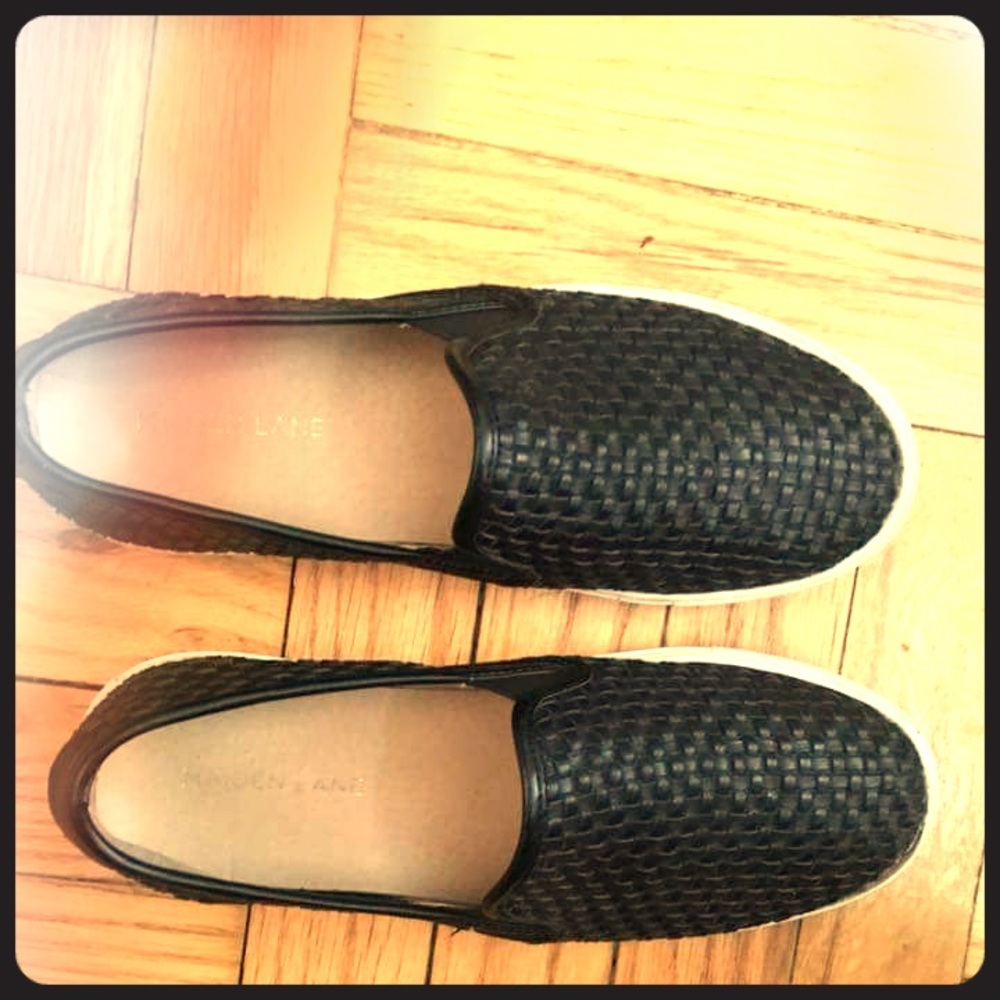 Maiden Lane Woven Leather Sneakers