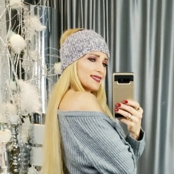 GRAY KNITTED HEADBAND - Picture 4 of 4